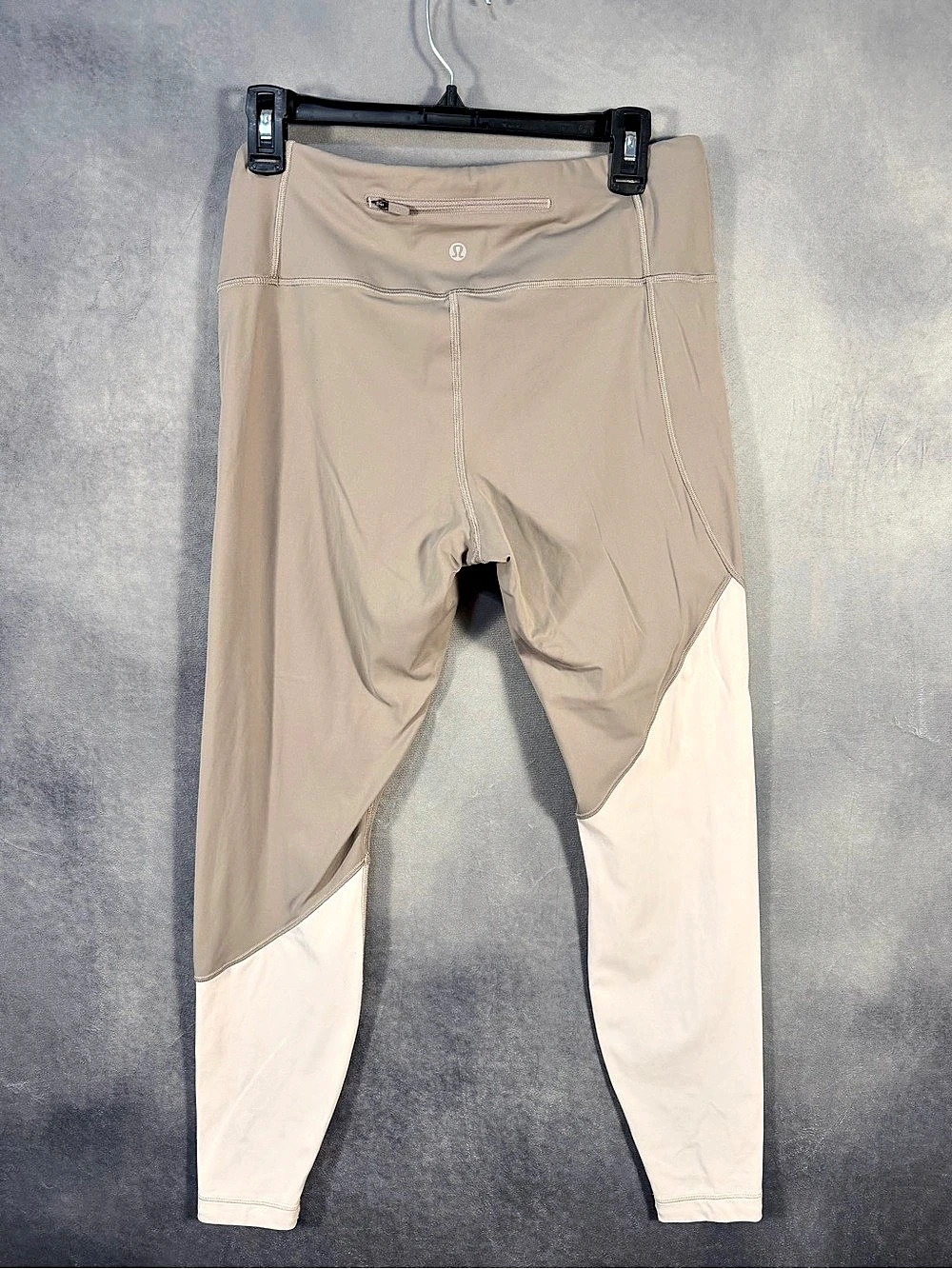 lululemon Color Block Leggings Beige & White Size 2